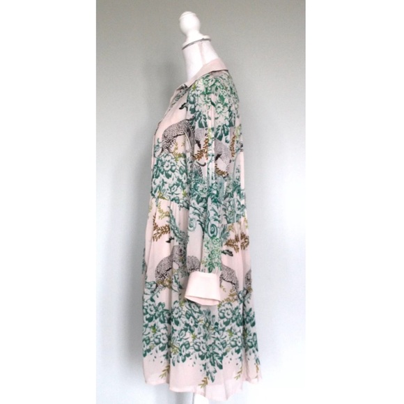 Anthropologie Maeve Ria Jungle Shirt Dress with Slip Size 4 - Picture 6 of 14